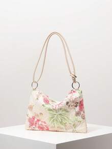 花卉刺绣亮片装饰单肩包，优雅女士晚宴手拿包，适合派对、舞会、婚礼、情人节等场合 - 彩色 - 查看 3