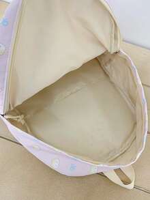 1pc Nylon Cute Cat Allover Print Large Capacity Backpack, Fashionable Casual Backpack For Students, Commuting, Travel, Unisex - Pink - View 8