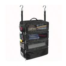 Foldable Hanging Travel Storage Bag 4-Layer Large Capacity Luggage Organizer Ideal For Clothing And Gear Durable And Space-Saving Multi-Functional Travel/Camping/Dorm Storage Bag - Multicolor - View 11