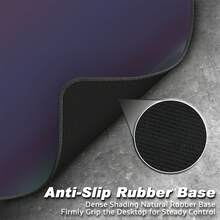 ATTACK SHARK CM03 电竞游戏鼠标垫，大号光滑彩虹幻彩薄膜鼠标垫，防水，防滑橡胶底座，微针织包边，450x400x4毫米 - 彩色 - 查看 6