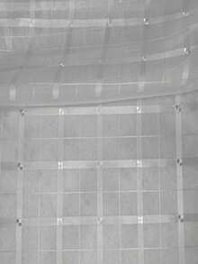 Voile Fabric Checkered Curtain | Checkered Voile - Curtains, General Decorations - White 02 - View 1