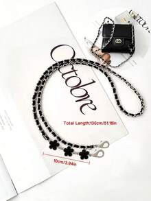 1条120厘米长PU皮肩带，适用于斜挎包、单肩包，可用作手提包替换配件，宽8毫米，可用作包链、手机挂绳 - 黑色 - 查看 11