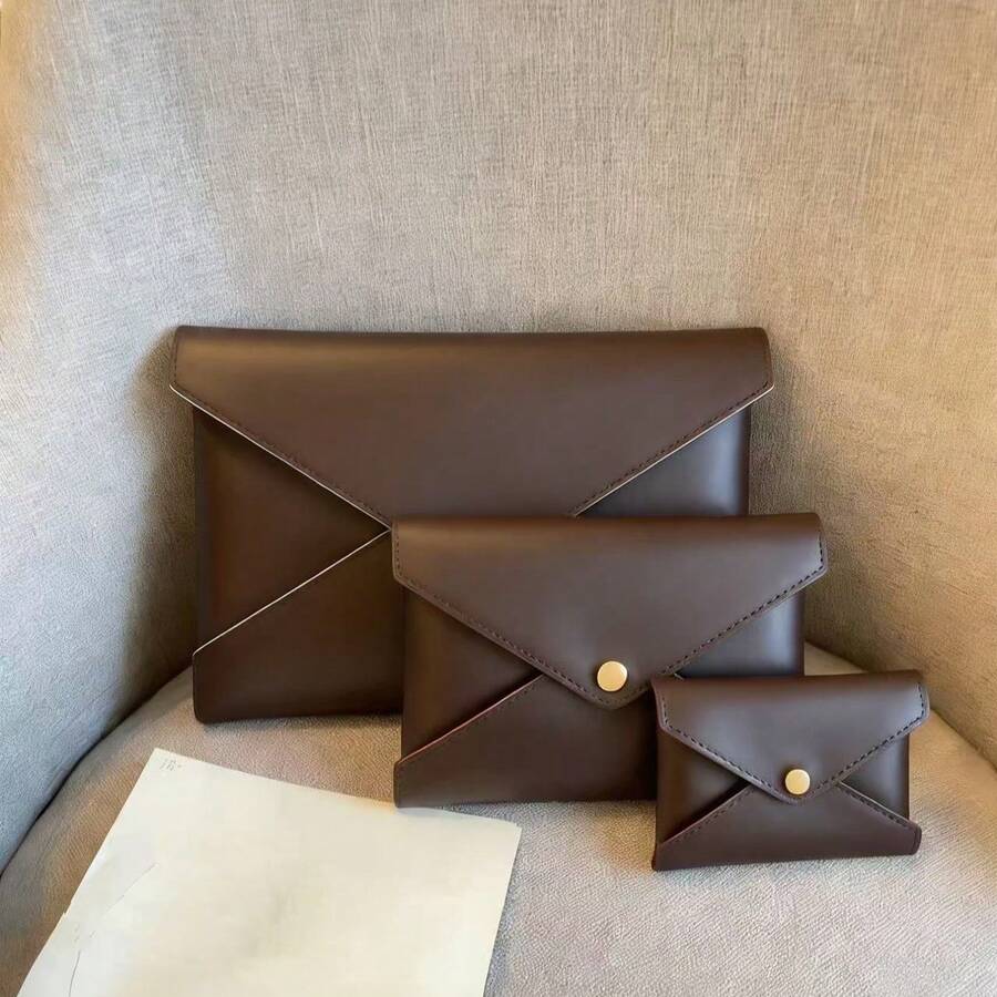 2026 New Style Bags, Clutch, Crossbody Bag, Set Of Three Bags - Rust Brown - View 1