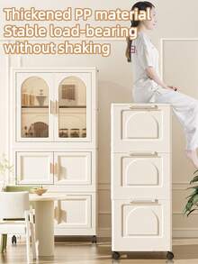 Folding Wardrobe Cabinet,Multi-Purpose Storage,Folds Flat For Storage,Closet Storage Bins With Dividers For Clothes, Plastic Storage Bin, Plastic Storage Bin With Clear Window & Lid, Clothing Organizer, Closet Organization For Drawer Organization, Stackable And Easy Install,Bedroom Storage Cupboard For Clothes,Short-Term Rental Ready,Apartment Saver,Dorm Room Essential - 彩色 - 查看 5