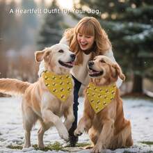 1pc Large Bee Themed Dog Bandana/Scarf, Suitable For Medium Dogs - 24.8 Inches X 11 Inches (62 X 28 Cm) Bee Pattern With "BEE" Text, Machine Washable Pet Accessory, Yellow Bee Collar, Suitable For Outdoor Walks And Bee Themed Parties - Multicolor - View 5