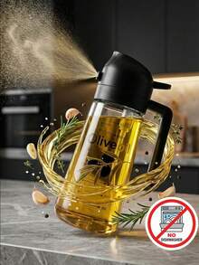 1个400毫升塑料二合一喷油瓶，多功能倾斜喷油器，带刻度，压力式防漏设计，硅胶密封圈防止油溅，适用于橄榄油、食用油、酱油、醋等，厨房烹饪、烘焙、烧烤必备工具，不可放入洗碗机清洗（冬季低温可能会影响喷油效果）。 - 彩色 - 查看 18