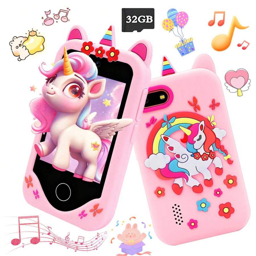 2.8英寸触摸屏儿童智能手机玩具 - 趣味学习游戏、音乐播放器、超长续航、创意礼物，适合3-12岁男孩女孩