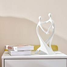 YUNRUICHI Modern Minimalist Abstract Couple Resin Sculpture Statue Clean White Finish Art Ornament For Living Room Office Desktop Home Decoration Gift - 白色1件 - 查看 3