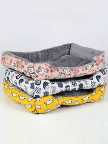 Soft & Comfortable Pet Round Plush Bed Mat, Suitable For Small/Medium Dogs, Cats, Hamsters, Faux Fur Round Pet Bed, Fluffy Soft Cat Bed, 2-In-1 Winter Pet Mat Round Sleeping Bag Sofa Pad - Multicolor - View 4