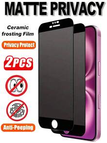 (2-Pack) Matte Privacy Screen Protector Compatible With IPhone 16 6.1", Compatible With IPhone 17 Pro Max, 17, 17 Pro, 16 Plus, 16 Pro Max, 15 Pro Max, 15, 15 Pro, 14 Pro Max, 14, 13, 12 And 11. Anti-Glare, Privacy And Anti-Fingerprint. Made Of Matte PET Material. - Black - View 15