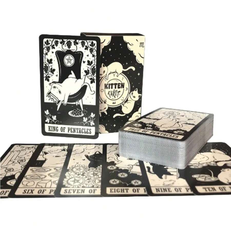 NUEVAS cartas de tarot gatitos Una baraja de 78 Visiones en inglés Edición de adivinación Borad Jogos V6FZ - 522 - Ver 1