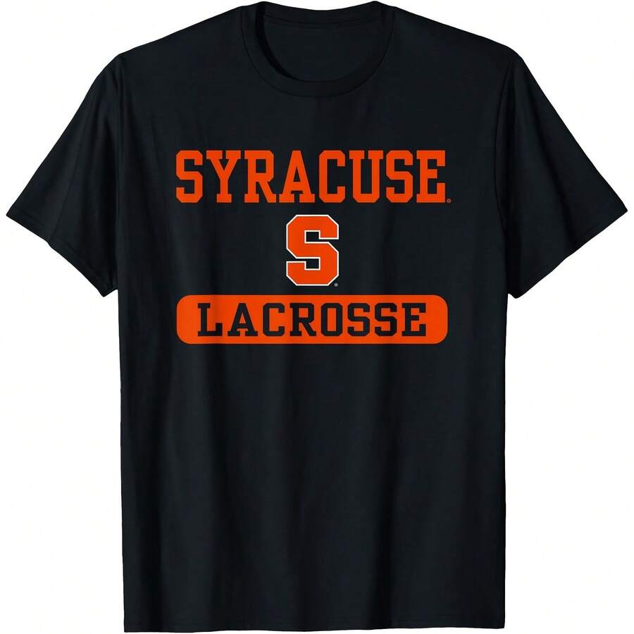 Syracuse Orange Lacrosse Officially Licensed T-Shirt All Seasons,220g Pure Cotton Single-Sided Printed Crew Neck Short-Sleeved T-Shirt,Unisex Top,Base Layer - 顏色1 - 查看 1