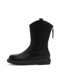 CAMEL CROWN 女士户外休闲靴，休闲时尚靴，中筒靴，骑士靴 - 黑色 - 查看 7