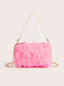 New Pearl Flower Decor Evening Clutch Handbag, Shoulder/Cross-Body Bag For Formal Dresses - Handbag - View 6