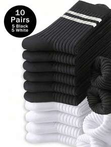 1/3/5/10/20 双装男士短袜靴袜白色平价服装Y2K可爱运动趣味鞋情人节礼物 - 彩色 - 查看 22