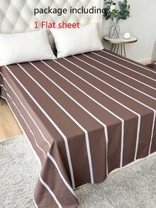 1件装100%纯棉床单，水洗棉，柔软舒适，男女通用，适合宿舍、学校、卧室装饰，简约风格 - 彩色 - 查看 4