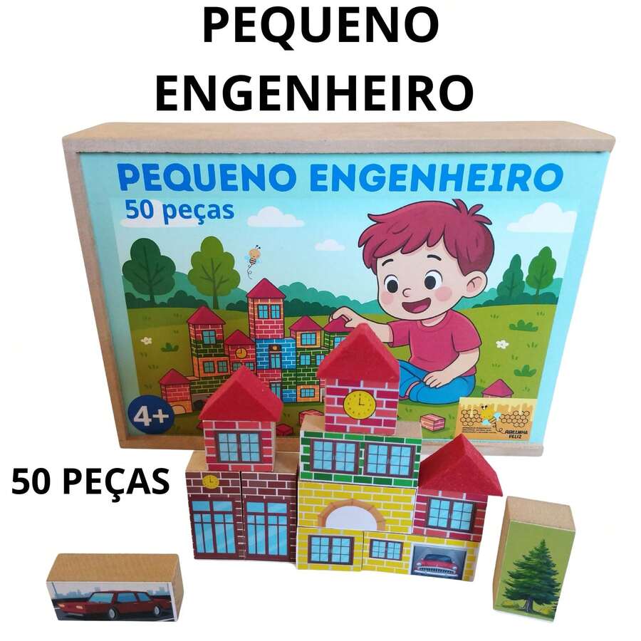 Little Engineer Building Blocks Set With 50 Pieces In MDF And Organizer Box - Nhiều màu - Xem 1
