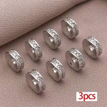 3pcs Brass Cubic Zirconia Spacer Beads Flat Round Micro Pave Zirconia Charm Beads Rondelle Rhinestone Spacer Beads For DIY Bracelet Necklace Jewelry Making Supplies - Multicolor - View 14