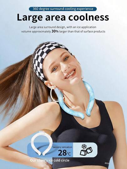 1pc Reusable Cooling Neck Gaiter, Portable Pink/Blue/White Ice Neck Wrap, Suitable For Indoor/Outdoor, Camping, Surfing, Outdoor Sports And Work, Hiking, Beach Vacation, Running/Fitness, Climbing, Summer Travel Essential, Home/Office Cooling Accessory,Cute Stuff