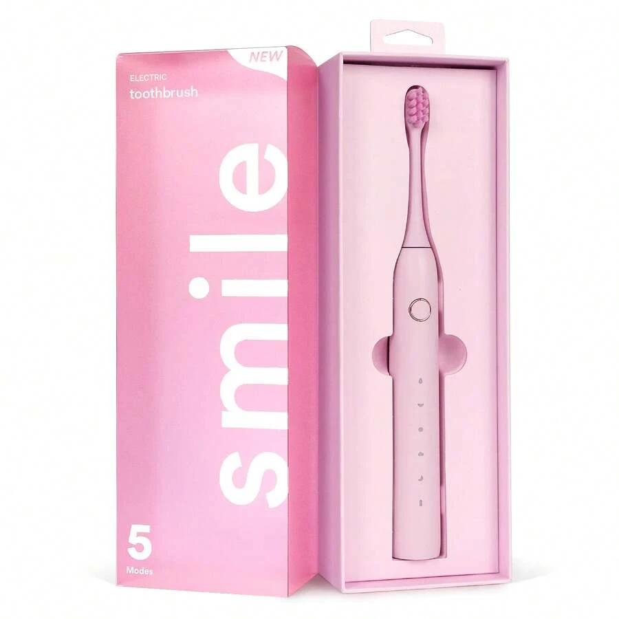 LinLin&Reyn 5 Modes Colorful Electric Toothbrush With Soft Bristles For Adults USB Type C Charging - 粉色 - 查看 1