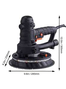 Drywall Sander, 800W Electric Sander With 12 Sanding Discs, Variable Speed 1200-2300 RPM Wall Sander With Automatic Vacuum Dust Collection System, Double LED Lights, Dust Bag, Detachable Edge - màu đen - Xem 10