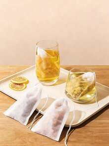100-Pack White Disposable Non-Woven Tea Bags – Drawstring Herb Infuser Bags, Small Mesh Filter Pouch For Loose Leaf Tea/Spices, Disposable Brewing Bags, Ideal For Home Tea Brewing Homemade Herb Infusions Kitchen Spice Storage Valentine's Day Cozy Gift Prep, Bestselling Kitchen Essential, Perfect For Valentine's Day Thoughtful Gift For Friends Colleagues Tea Enthusiasts - White - View 5