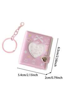 (With Pendant) Korean Style Bow Tie Photo Album, Student ID Card Holder, Cute Idol Mini Card Display Pendant - Mini Heart - View 9