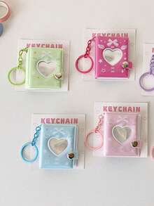(With Pendant) Korean Style Bow Tie Photo Album, Student ID Card Holder, Cute Idol Mini Card Display Pendant - Mini Heart - View 5