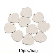 10个/包 不锈钢心形吊坠，时尚手链项链耳环饰品，低过敏性珠宝制作DIY吊坠 - 吊墜 - 查看 9