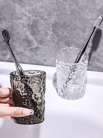 1pc Glacier Texture Attractive Couple Transparent Gargle Cup Tooth Brushing Cup Back To School