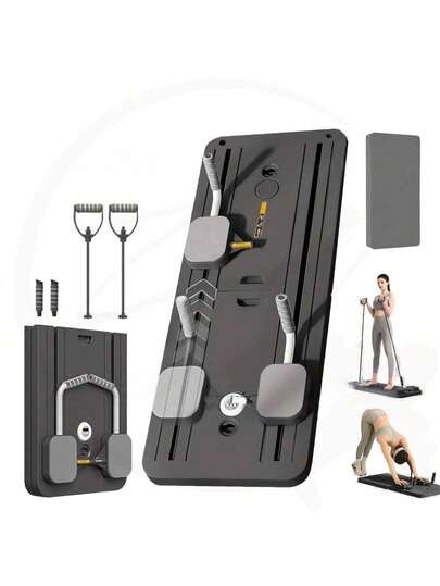 ZM Health 三合一多功能可折叠普拉提滑板，包含普拉提塑形套装、草地滑板、腹部滚轮板，适用于核心训练、健身、居家及健身房使用。