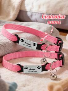 Ayotu Personalized Paw Print Cat Collar - Features A Built-In Stainless Steel Nameplate, Adjustable And Detachable Safety Buckle, Suitable For Small, Medium And Large Cats And Dogs - Multicolor - View 6