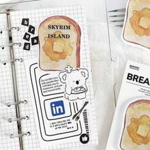 30pcs/Pack Retro Aesthetic Bread & Coffee Shaped Memo Pads, Cute Cartoon Toast, Croissant, Latte Themed Sticky Notes, Suitable For Students, Teachers, Planners, Cafes, Bakeries, Office Supplies, Gifts - Bread Coffee Good Weather - View 7