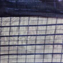 Voile Fabric Checkered Curtain | Checkered Voile - Curtains, General Decorations - Navy Blue 213 - View 3