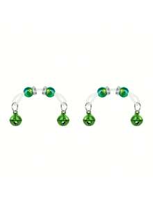 带铃铛的夹式乳头夹，无需穿孔的无痛乳环，可调节硅胶套，适合贴身穿着、角色扮演和闺房摄影 - 鈴鐺款 - 查看 7