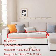 1pc Chenille Fabric Elastic Jacquard Waterproof Sofa Seat Cushion Cover, Non-Slip, Simple & Elegant, Soft & Skin-Friendly, Pet & Dust Proof, Suitable For L-Shaped Sofa 1/2/3/4 Seat Cushion Cover, All Season - Khaki - View 12