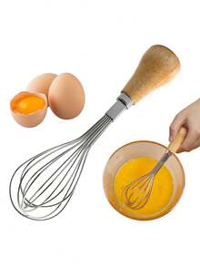 1 pieza/4 piezas Juego de herramientas esenciales de cocina occidental, acero inoxidable 430 + mango de madera de caucho, Esenciales para hornear y cocinar (batidor/rallador/pelador/machacador), Juego de herramientas de cocina multifuncional, Duradero y fácil de limpiar, Regalo práctico para el hogar, Juego de herramientas de cocina rústico - Multicolor - Ver 3