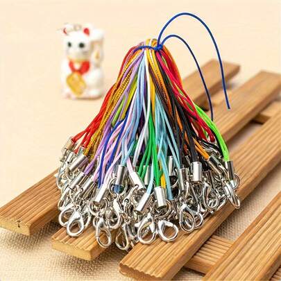 20-100条70毫米随机颜色龙虾扣手机挂绳，适合女性制作手链、腰链、脚链、手机挂饰、吊坠和其他饰品