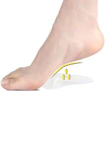 2 piezas de almohadillas de cojín de antepié transparente de silicona, forro suave, plantillas para zapatos unisex - transparente - Ver 3