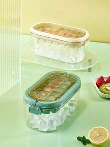 1个便携式大容量带盖冰格，家用及商用DIY冰球冰块模具硅胶制冰器冰格冰块盒 - 彩色 - 查看 2