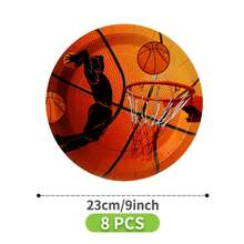 1 Set Basketball Dunk Paper Plates, Napkins, Cups Party Supplies, Serves 8 Guests, Disposable Paper Plates Party Tableware Suitable For Birthday, Wedding, Theme Party, Family Picnic - Multicolor - View 10