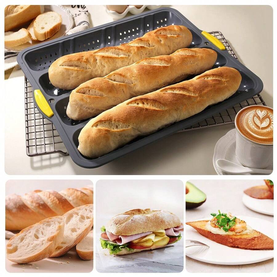 French Bread Toast Mold, Silicone Material Heat Resistant Non-Stick, Stable With Surrounding Frame, Suitable For DIY Breakfast Bread Baking In Oven Or Air Fryer