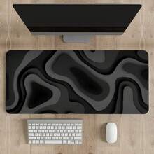 1 Peça Tapete e Mouse Pad Gamer Extra Grande - Design de Redemoinho Preto e Cinza, Superfície Antiderrapante, Cobertura Estendida para Teclado, Fibra com Base de Borracha, Tapete de Mesa de Computador/Escritório/Doméstico para PC, Laptop, Setup de Jogos (Textura de Mármore, Retangular) - Ideal para Áreas de Trabalho, Tapete Protetor de Mesa com Padrão de Redemoinho Preto e Cinza, Tapete de Estudo, Tapete de Teclado Disponível em Vários Tamanhos 15,7*35,4 In(40*90 Cm) - redemoinho - Visão 8