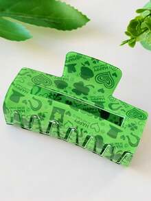 1 Piece Women's Saint Patrick's Day Hair Clip , Green Clover-Shaped Hairpin, Half-Braided Hair Clips, Holiday Hair Accessory - Multicolor - View 11