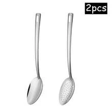 2件/6件套不锈钢厨房用具套装 - 包括漏勺、漏斗、平铲、撇油勺、汤勺、漏勺 - 非常适合家庭烹饪、节日聚会和餐厅使用（金色/银色） - - - 查看 15