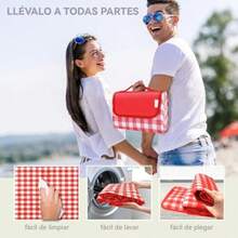 Picnic MatsManta de Manta de  Impermeable y Reente a La Arena Manta de  Mantas pb al aire lie para aes de fiesta de campamento familiar Cuadros roos y blancos 150X200 - Cuadros rojos y blancos - Ver 7