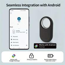 RSH 1 pieza Etiqueta de rastreador inteligente inalámbrico para sistema Android, compatible con la aplicación de seguimiento Android (no para iOS). Posicionamiento preciso para evitar la pérdida de dispositivos, adecuado para llaves, bolsos, billeteras, mascotas y equipaje. Batería reemplazable, protección de privacidad. (Compatible con Android 9.0 y superior) - Negro - Ver 3
