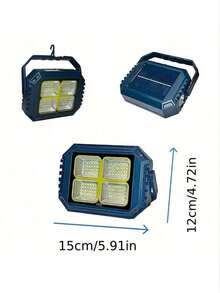1/2pcs Multi-Function Solar Camping Light, 96 LED Portable Lamp With Side Spotlight, 4 Lighting Modes, 2 X 1200mAh Rechargeable Li-Ion Batteries For All-Night Illumination, Digital Display, USB Or Solar Charging, Suitable For Outdoor, Camping, Emergency, Exploration, Hiking - Dark Green - View 6