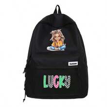 Lucky Girls Casual Large-Capacity Backpack, Ins Style Fashionable Boys And Girls, Korean Version Simple College Student Schoolbag, Travel Backpack Back To School Supplies Stationery Supplies Sprayground Backpack,Essentials Office Supplies Valentine's Day Gifts - Multicolor - View 11