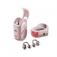 Audífonos Bluetooth con Estuche en Forma de Corazón Kawaii, Diseño Ear-Clip, Cómodo y Ligero, Batería de 4 Horas de Duración, Ideal Para Uso Diario, Gimnasio, Escuela, Oficina - Rosa - Ver 10